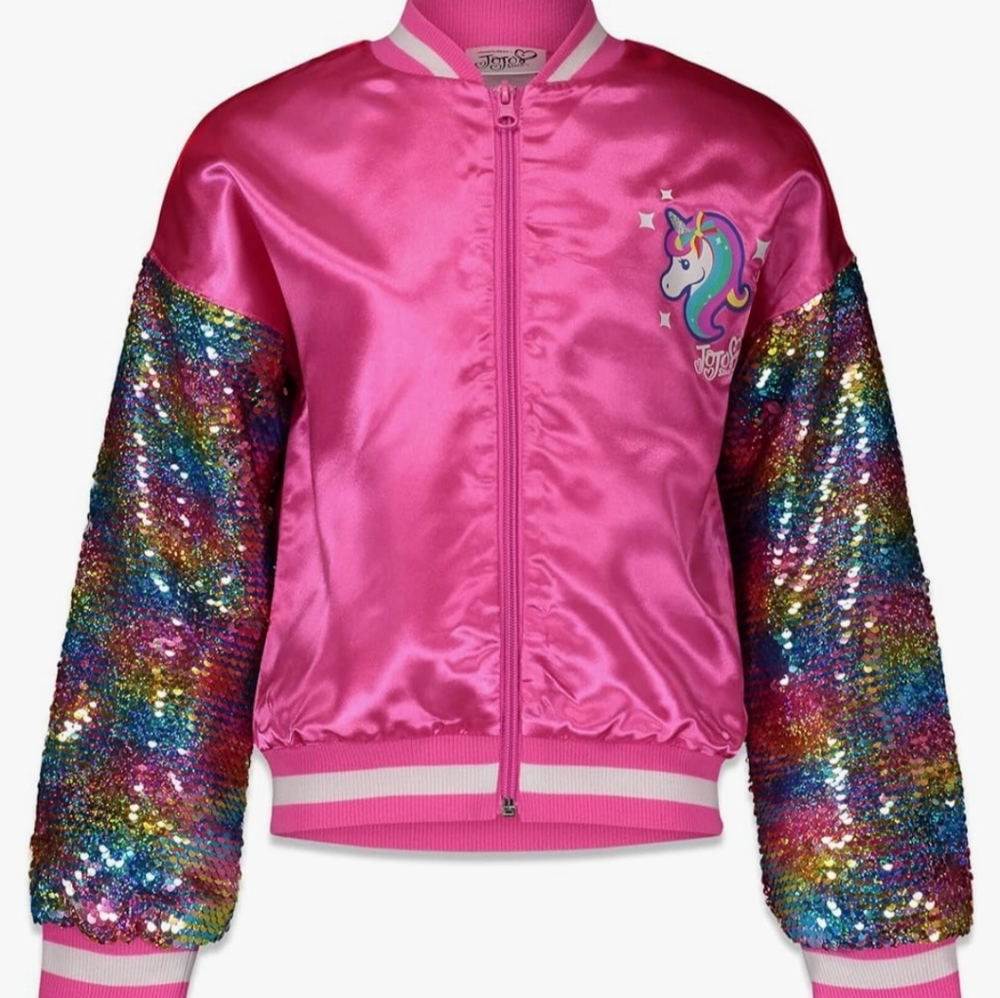 NWOT Nickelodeon JoJo Siwa Univorn Girls Sequin Jacket Little Girl Size 4/5
